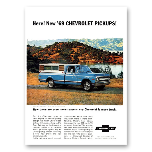 1968 Chevrolet Pickup Reasons Why Chevrolet Is More Truck Vintage Magazine Print Ad