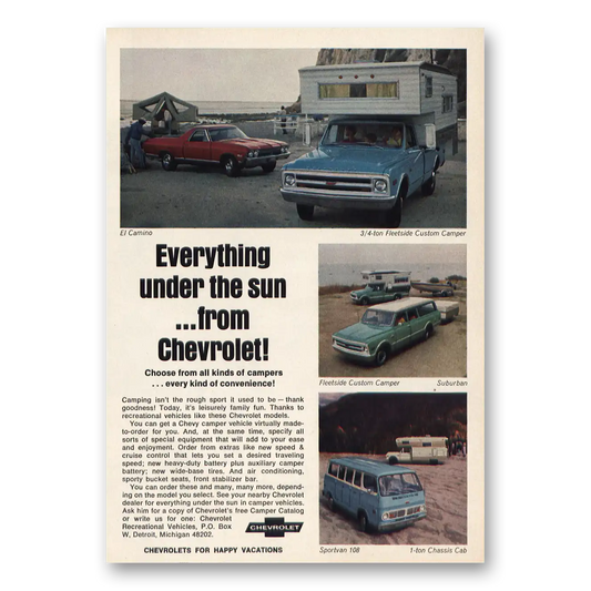 1968 Chevrolet Everything Under the Sun Vintage Magazine Print Ad