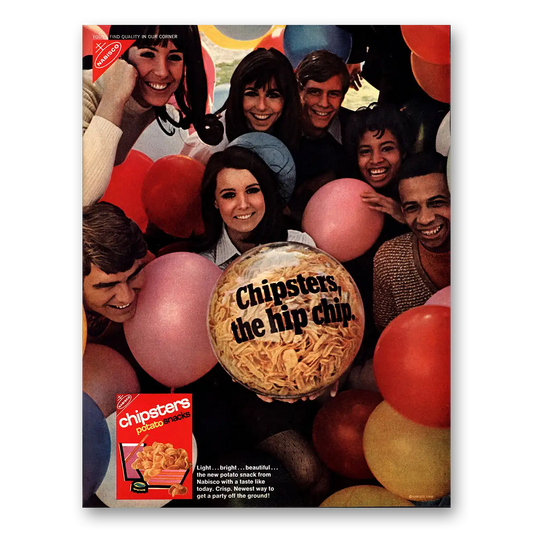 1968 Nabisco Chipsters Hip Chip Vintage Magazine Print Ad