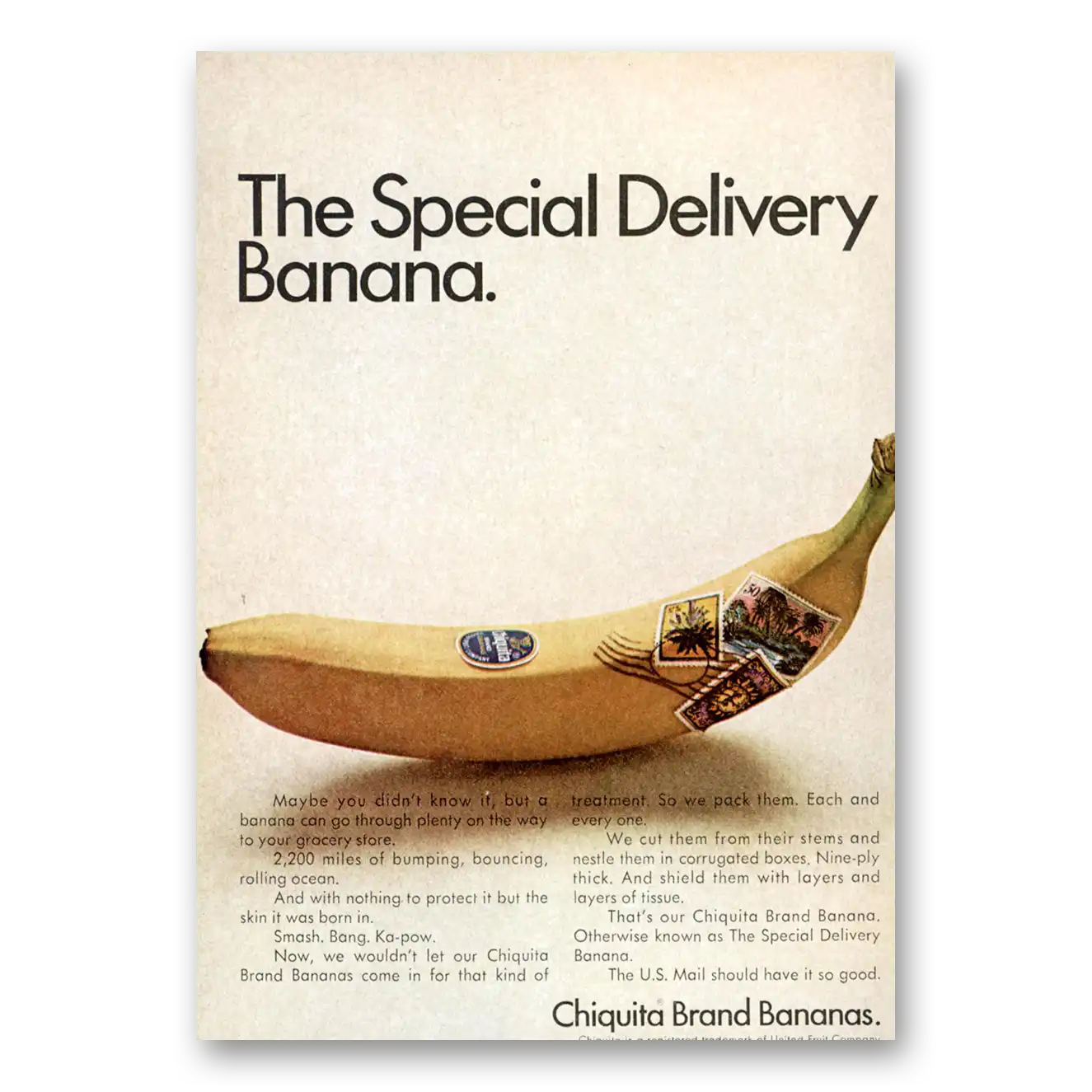 1968 Chiquita Banana Chiquita Special Delivery Banana Vintage Magazine Print Ad