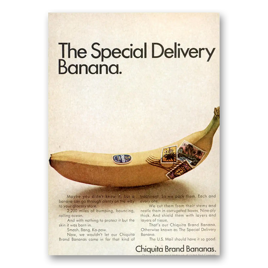 1968 Chiquita Banana Chiquita Special Delivery Banana Vintage Magazine Print Ad