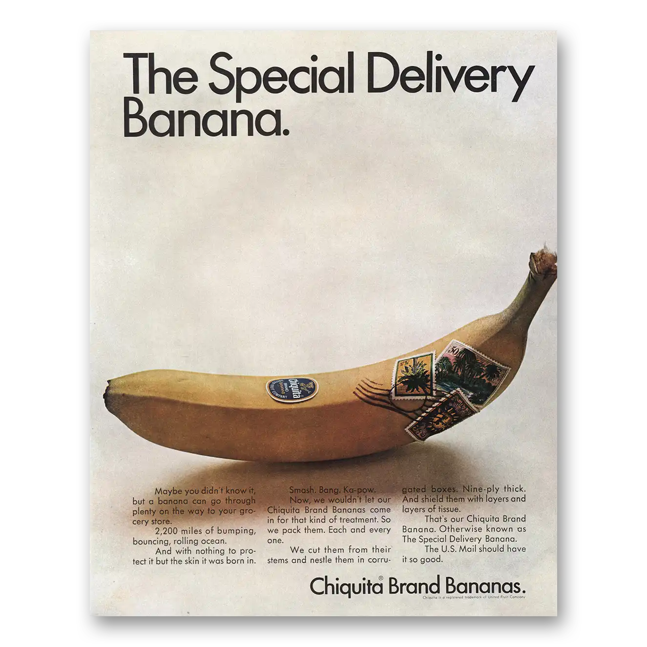 1968 Chiquita Banana Special Delivery Banana Vintage Magazine Print Ad