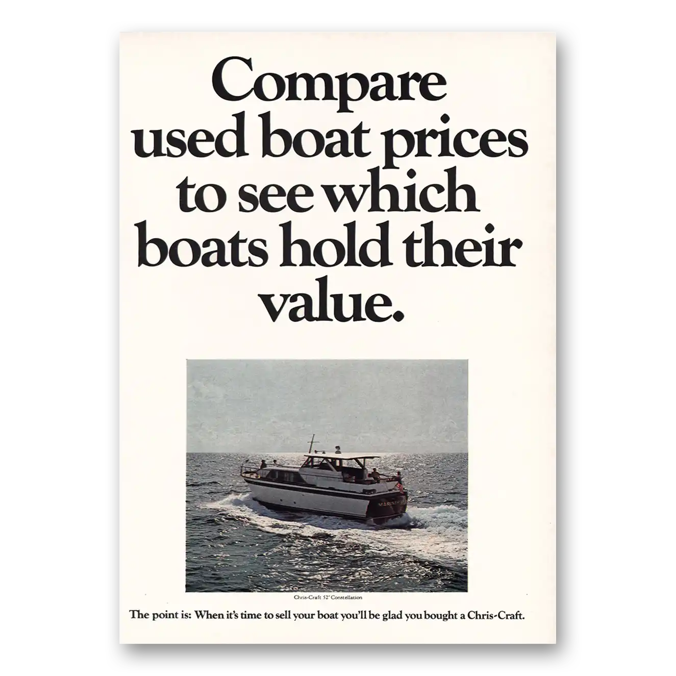 1968 Chris Craft Compare Used Boat Prices Vintage Magazine Print Ad