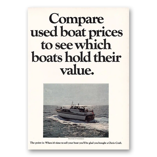 1968 Chris Craft Compare Used Boat Prices Vintage Magazine Print Ad