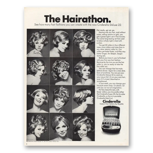 1968 Clairol Instant Hairsetters Hairathon Vintage Magazine Print Ad