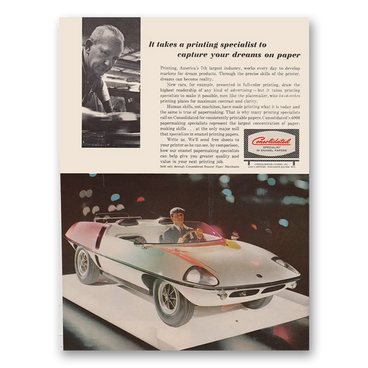 1968 Consolidated Enamel Papers Printing Specialist To Capture Your Dreams on Paper Vintage Magazine Print Ad