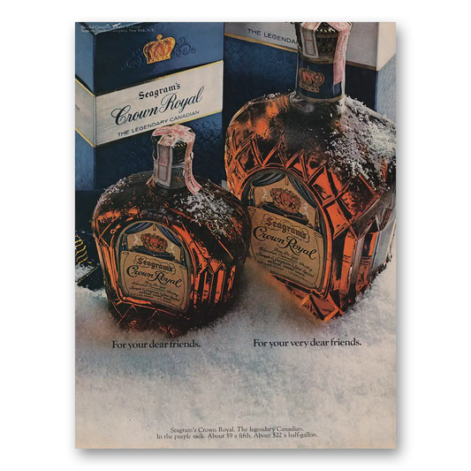 1968 Crown Royal For Your Dear Friends Vintage Magazine Print Ad