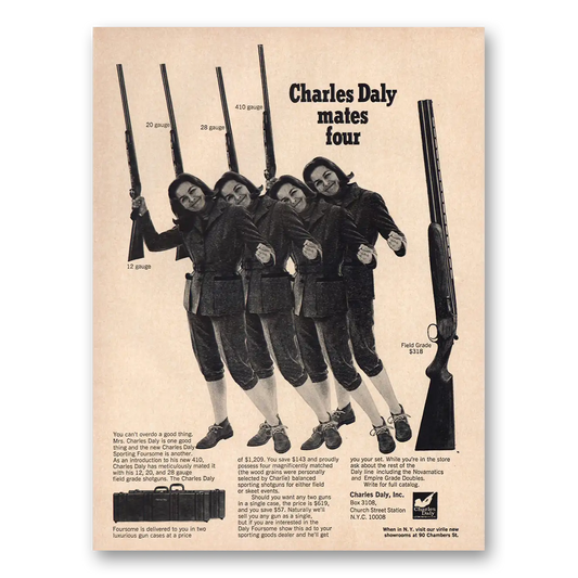 1968 Charles Daly Mates Four Vintage Magazine Print Ad