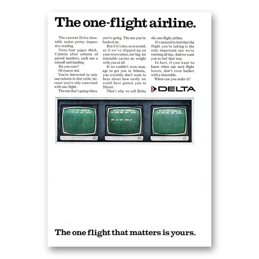 1968 Delta Air Lines One Flight Airline Vintage Magazine Print Ad