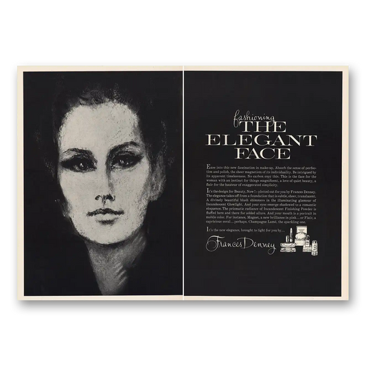 1968 Frances Denney Elegant Face Vintage Magazine Print Ad