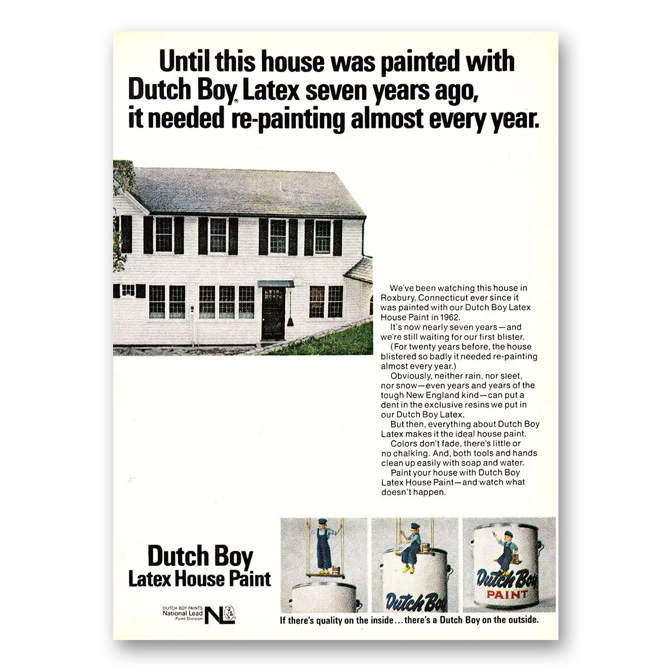 1968 Dutch Boy Paint Until this House Was Painted Vintage Magazine Print Ad