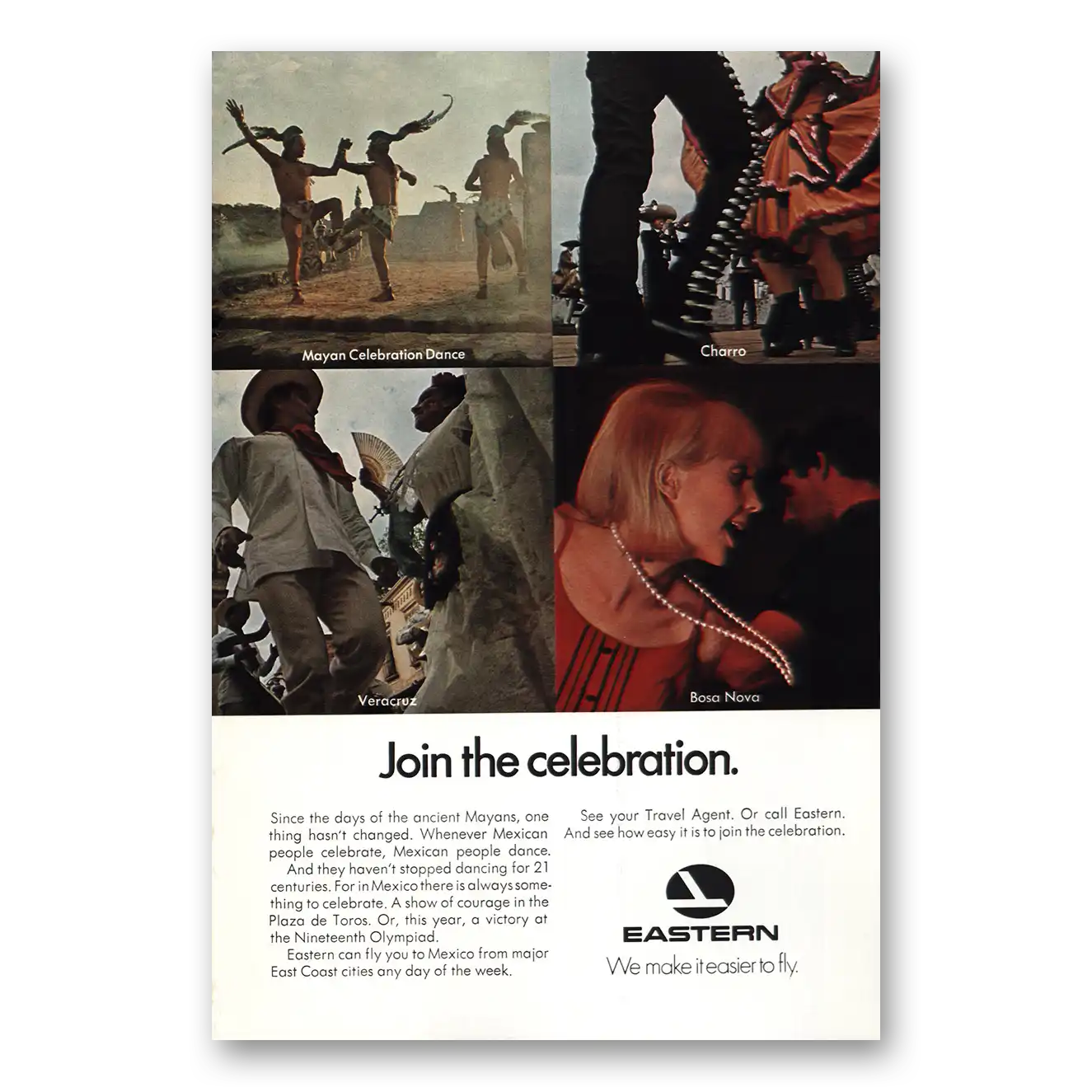 1968 Eastern Airlines Join the Celebration Vintage Magazine Print Ad