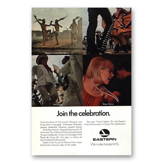 1968 Eastern Airlines Join the Celebration Vintage Magazine Print Ad