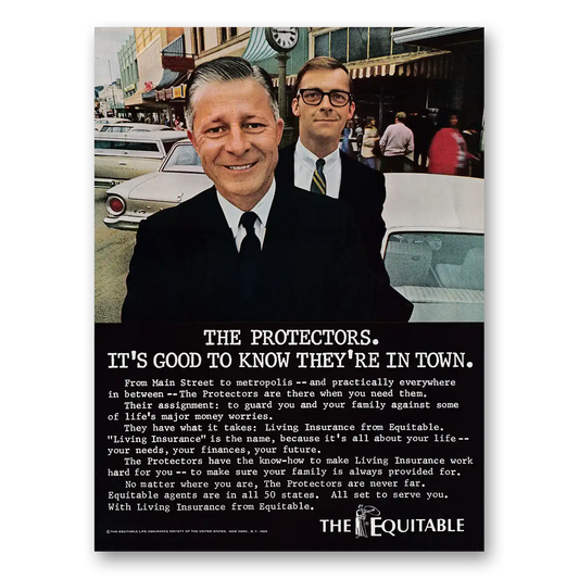 1968 Equitable Life Assurance Protectors Vintage Magazine Print Ad