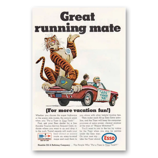 1968 Humble Oil Great Running Vintage Magazine Print Ad