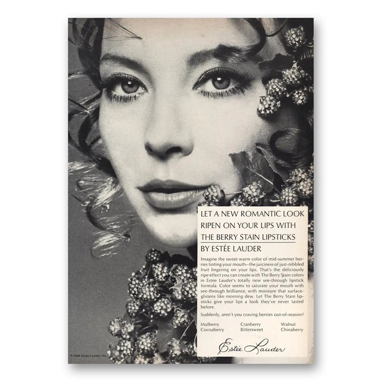 1968 Estee Lauder New Romantic Look Vintage Magazine Print Ad