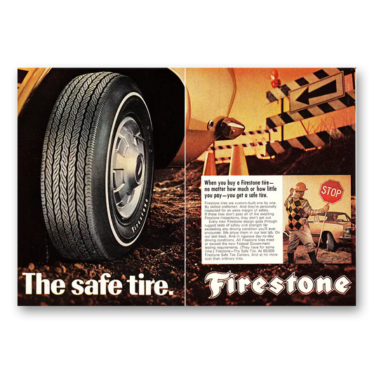 1968 Firestone Tires Safe Tire Vintage Magazine Print Ad