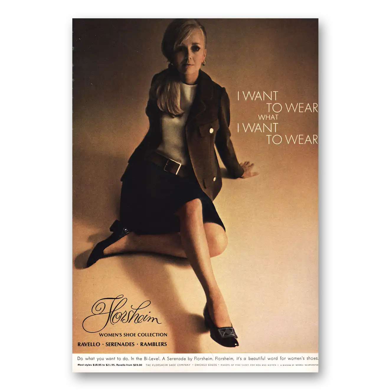 1968 Florsheim Shoes I Want To Wear What I Want Vintage Magazine Print Ad