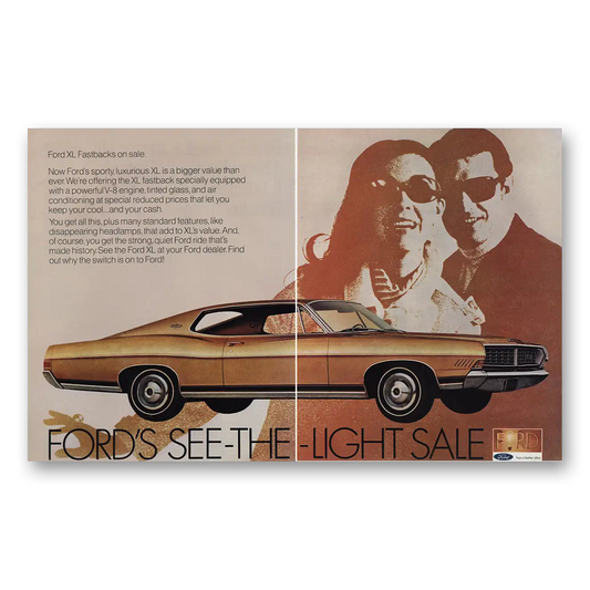 1968 Ford XL Fastbacks See the Light Sale Vintage Magazine Print Ad