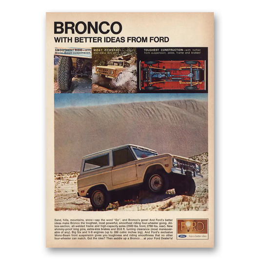 1968 Ford Bronco Better Ideas From Ford Vintage Magazine Print Ad