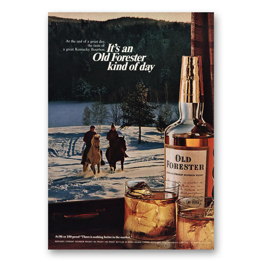 1968 Old Forester Whisky An Old Forester Kind of Day Vintage Magazine Print Ad