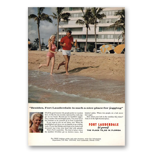 1968 Fort Lauderdale Florida Nice Place For Jogging Vintage Magazine Print Ad