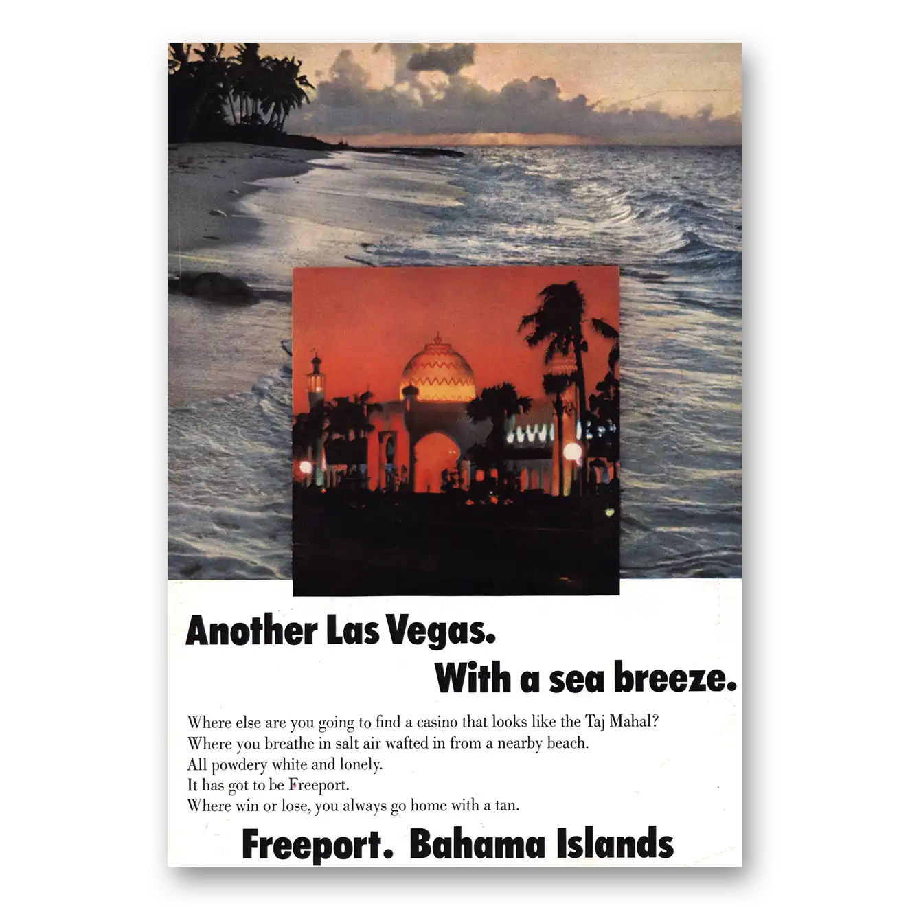 1968 Bahamas Another Las Vegas Vintage Magazine Print Ad