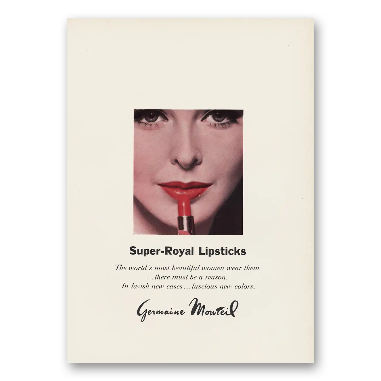 1968 Germaine Monteil Super Royal Lipsticks Vintage Magazine Print Ad