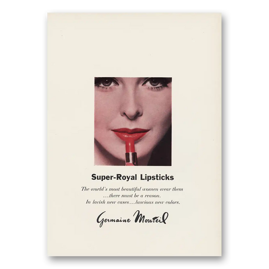 1968 Germaine Monteil Super Royal Lipsticks Vintage Magazine Print Ad