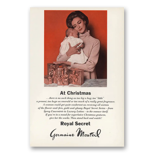 1968 Germaine Monteil Royal Secret Christmas Vintage Magazine Print Ad