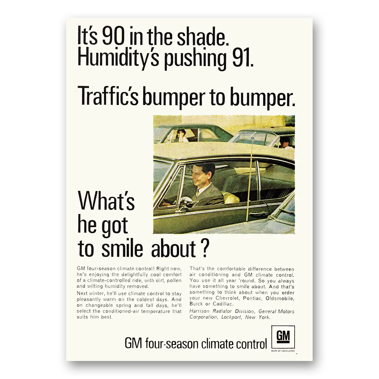 1968 GM Four Season Climate Control 90 in the Shade Vintage Magazine Print Ad