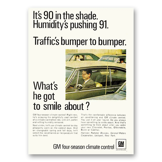 1968 GM Four Season Climate Control 90 in the Shade Vintage Magazine Print Ad