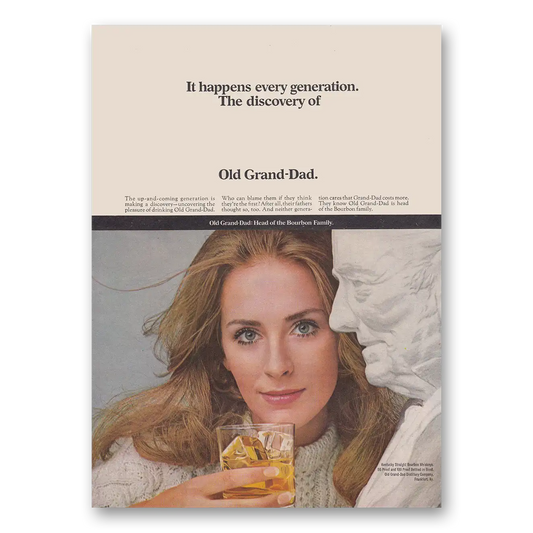 1968 Old Grand-Dad Bourbon Whiskey Happens Every Generation Vintage Magazine Print Ad