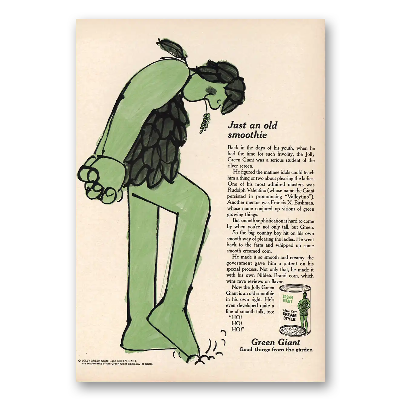 1968 Green Giant Old Smoothie Vintage Magazine Print Ad