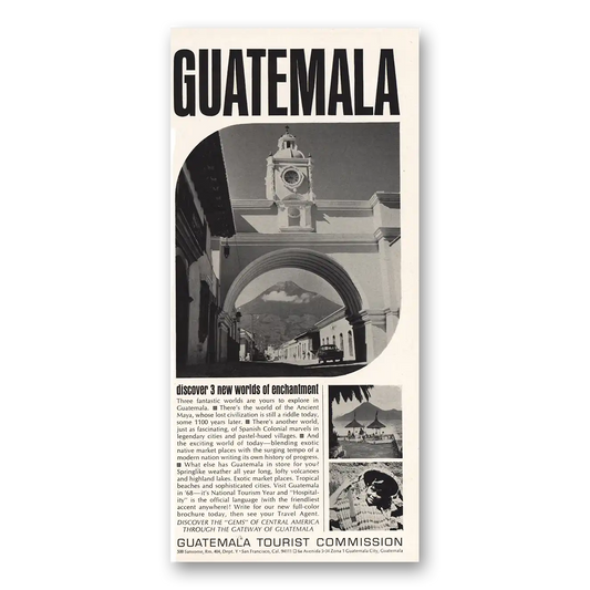 1968 Guatemala New Worlds of Enchantment Vintage Magazine Print Ad