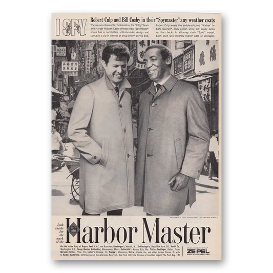 1968 Harbor Master Coats I Spy Robert Culp and Bill Cosby Vintage Magazine Print Ad