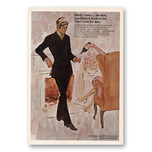 1968 Hardy Amies USA Head To Toe Total Look Men Vintage Magazine Print Ad