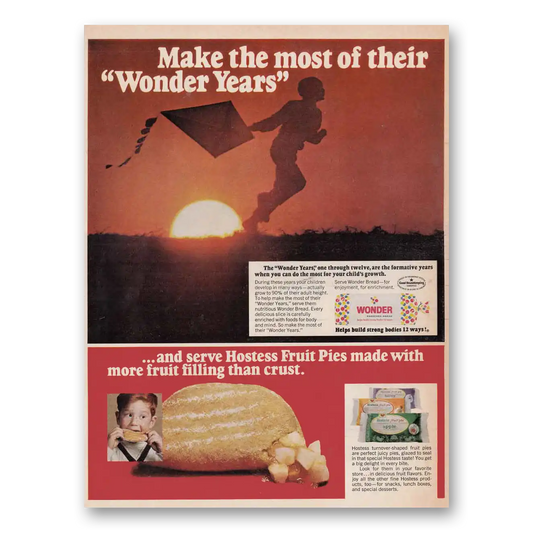 1968 Hostess Fruit Pies Wonder Years Vintage Magazine Print Ad