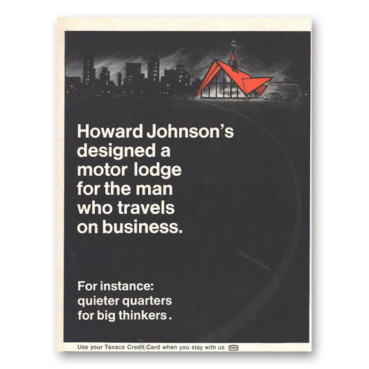 1968 Howard Johnson Designed a Motor Lodge for the Man Who Travels Vintage Magazine Print Ad