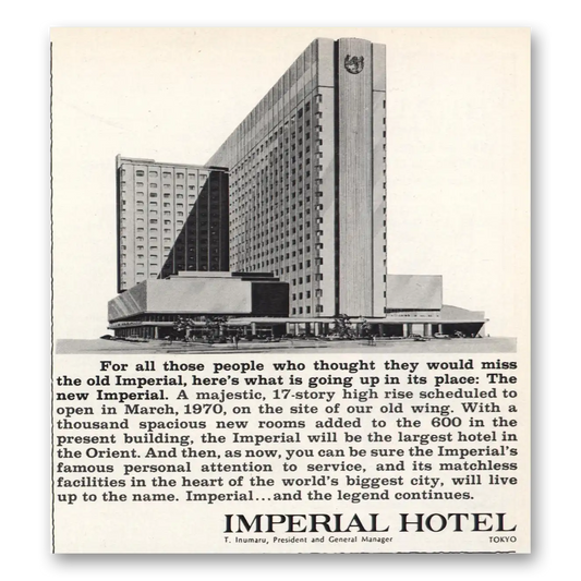 1968 Imperial Hotel People Who Thought They Would Miss Vintage Magazine Print Ad