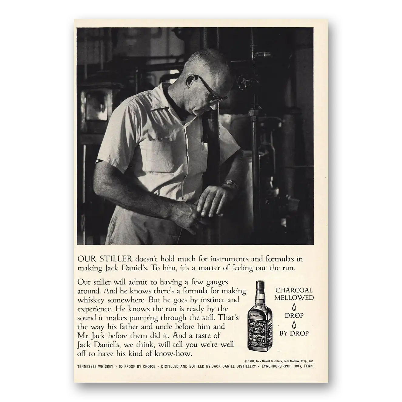 1968 Jack Daniels Our Stiller Vintage Magazine Print Ad