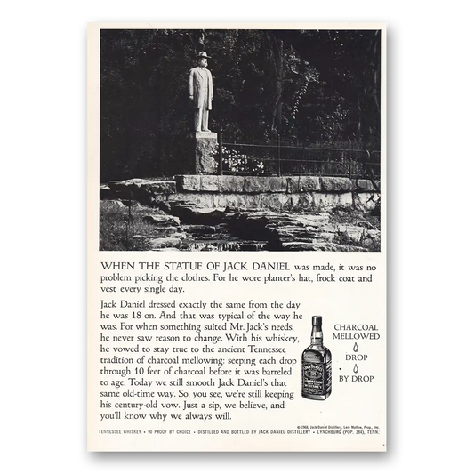 1968 Jack Daniels Statue of Jack Daniels Vintage Magazine Print Ad