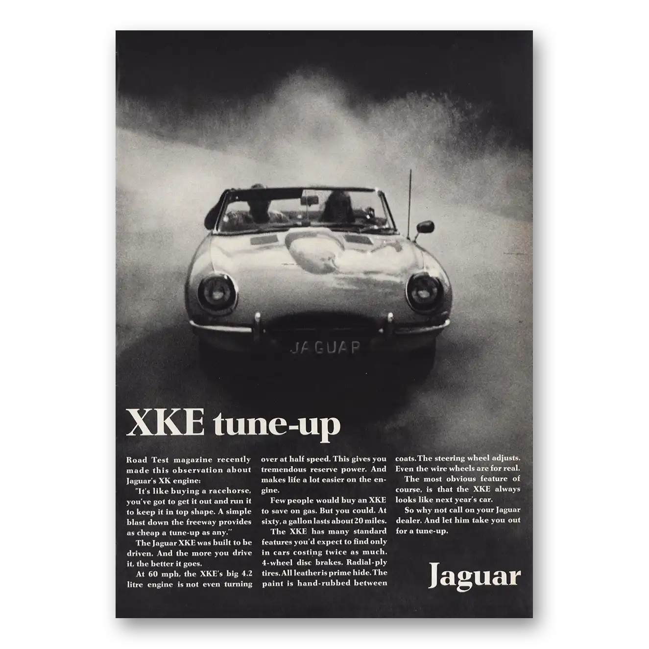 1968 Jaguar XKE Tune Up Vintage Magazine Print Ad