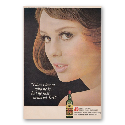 1968 J&B Scotch Whisky I Don't Know Who He Is Vintage Magazine Print Ad