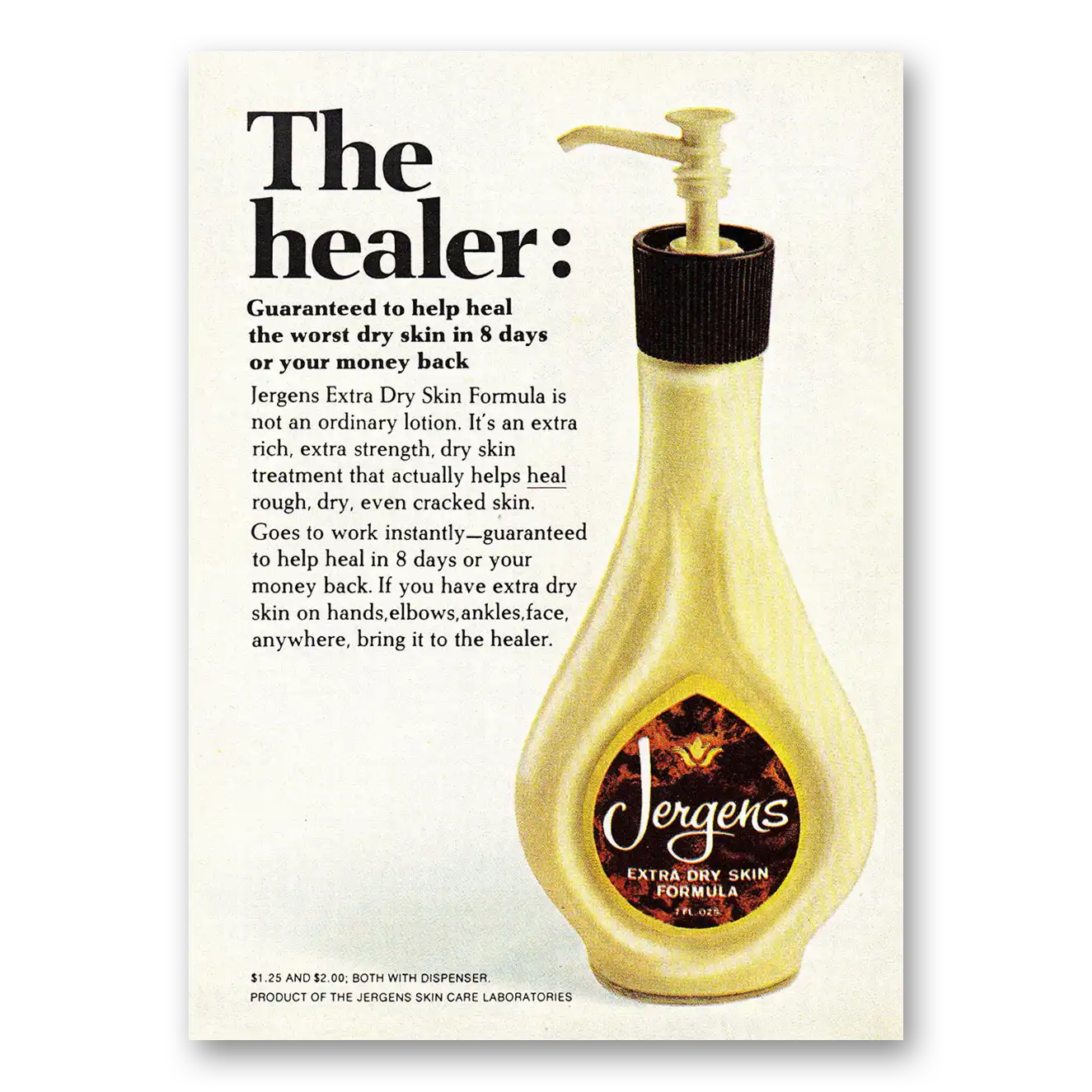 1968 Jergens Lotion Healer Vintage Magazine Print Ad