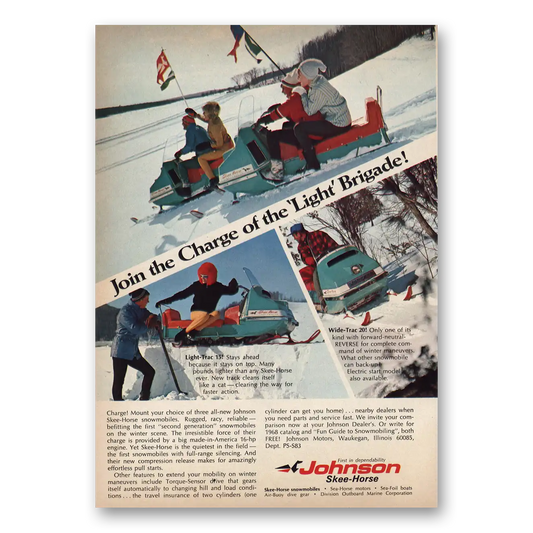 1968 Skee Horse Snowmobiles Charge of the Light Brigade Vintage Magazine Print Ad