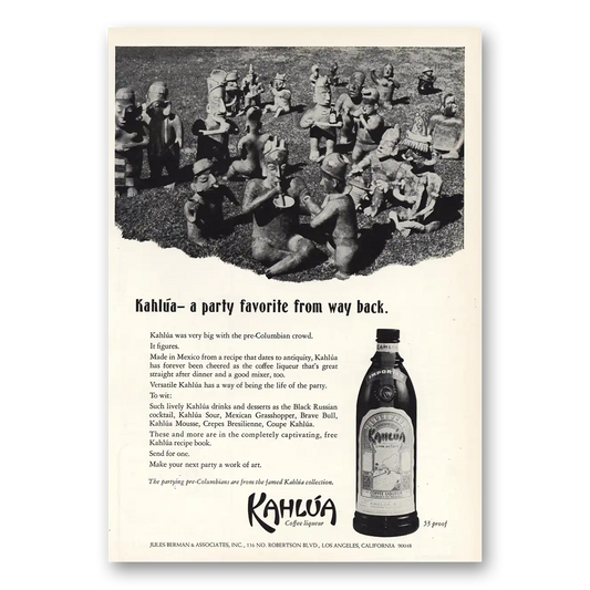 1968 Kahlua Party Favorite From Way Back Vintage Magazine Print Ad