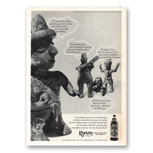 1968 Kahlua Zip Three Fast Strikes Vintage Magazine Print Ad