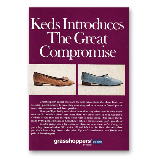 1968 Keds Shoes Grasshoppers Great Compromise Vintage Magazine Print Ad