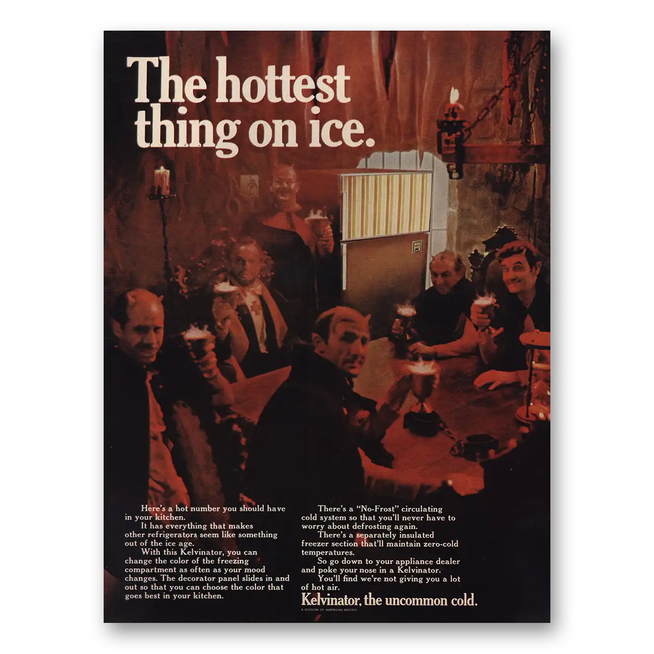 1968 Kelvinator Refrigerator Hottest Thing On Ice Vintage Magazine Print Ad